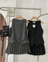 Women Vest With Pleated Skirts Co-Ord Sets